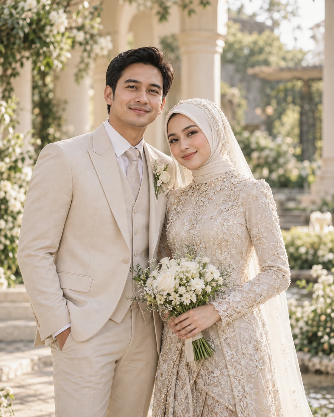 Foto ilustrasi pasangan pengantin yang dibuat khusus untuk Weddingku